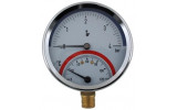 Termomanometr d80mm 0-4 BAR 0-120°C SPODNÍ vývod 1/2" - voda, vzduch